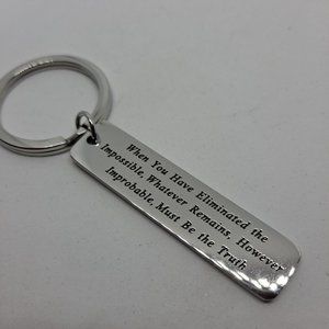 Inspirational Keychain impossible Truth Silver Metal Gift